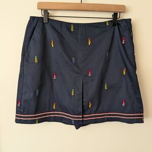 Lizgolf Womens 12 Embroidered Athletic Skort Blue Activewear Athleisure Golf